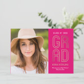 Aanraakvlak op EDITABLE COLOR Afstuderen Photo Kaart (Staand voorkant)