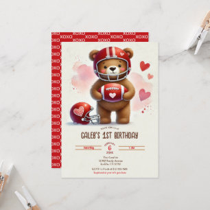 Aanraakvoetbal teddybeer Valentijnskaart Kaart