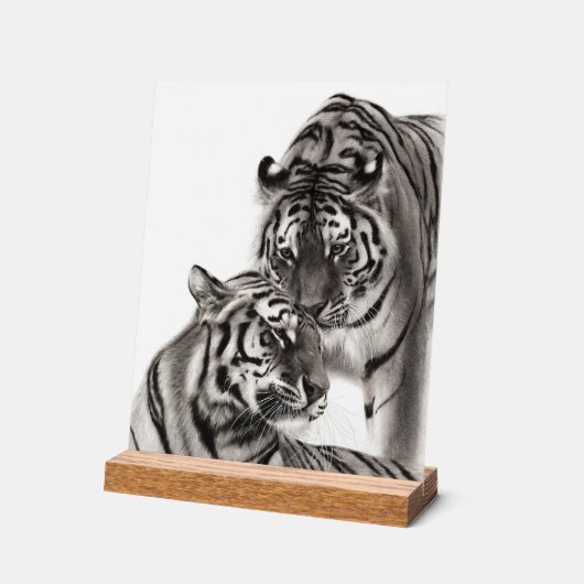 Aanraken - Handgeschilderd Origineel Tijger Kunstw Acryl Bord (Hoek)