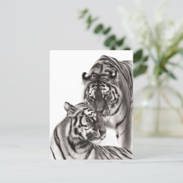 Aanraken - Handgeschilderd Origineel Tijger Kunstw Briefkaart