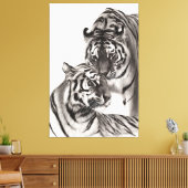 Aanraken - Handgeschilderd Origineel Tijger Kunstw Canvas Afdruk (Insitu (Woonkamer))