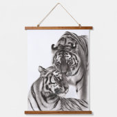 Aanraken - Handgeschilderd Origineel Tijger Kunstw Hangend Wandkleed (Voorkant)