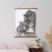 Aanraken - Handgeschilderd Origineel Tijger Kunstw Hangend Wandkleed (Slaapkamer)