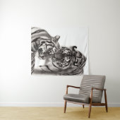 Aanraken - Handgeschilderd Origineel Tijger Kunstw Wandkleed (In Situ (horizontaal))