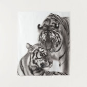 Aanraken - Handgeschilderd Origineel Tijger Kunstw Wandkleed (Voorkant)
