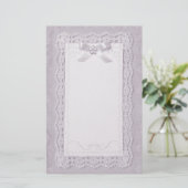 Aanraken van kant - Lavendel Briefpapier (Staand voorkant)