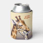 Aanrakend moment tussen moeder Giraffe & kalf Blikjeskoeler (Blikje Voorkant)