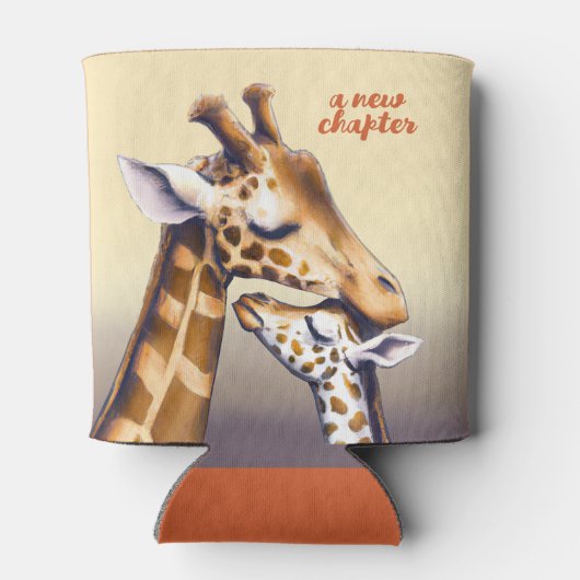 Aanrakend moment tussen moeder Giraffe & kalf Blikjeskoeler (Achterkant)