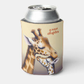 Aanrakend moment tussen moeder Giraffe & kalf Blikjeskoeler (Blikje Achterkant)