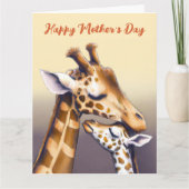 Aanrakend moment tussen moeder Giraffe & kalf Kaart (Voorkant)