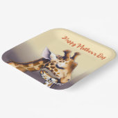 Aanrakend moment tussen moeder Giraffe & kalf Papieren Bordje (Gebogen)