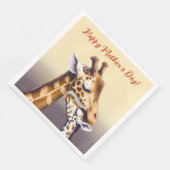 Aanrakend moment tussen moeder Giraffe & kalf Servet (Hoek)