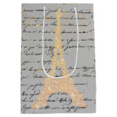 Aanraking Gold Eiffel Tower Medium Gift Bag Cadeauzakje (Achterkant)