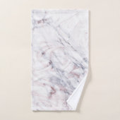 aanraking met Roos White Grey Marble Swirl Chic Tr Bad Handdoek (Handdoek)