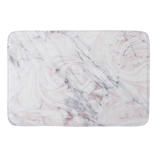 aanraking met Roos White Grey Marble Swirl Chic Tr Badmat (Voorkant)