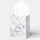 aanraking met Roos White Grey Marble Swirl Chic Tr Bedankdoosjes (Geopend)
