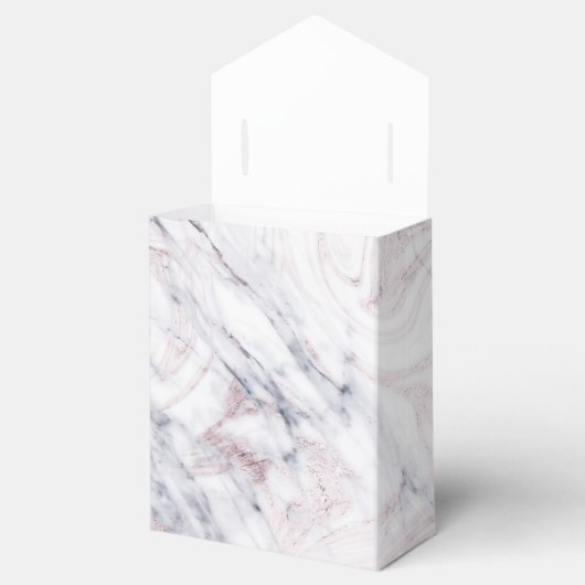 aanraking met Roos White Grey Marble Swirl Chic Tr Bedankdoosjes (Geopend)