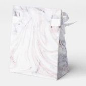 aanraking met Roos White Grey Marble Swirl Chic Tr Bedankdoosjes (Achterkant)