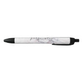 aanraking met Roos White Grey Marble Swirl Chic Tr Blauwe Inkt Pen (Bodem)