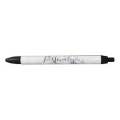 aanraking met Roos White Grey Marble Swirl Chic Tr Blauwe Inkt Pen (Voorkant)