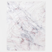 aanraking met Roos White Grey Marble Swirl Chic Tr Fleece Deken (Voorkant)