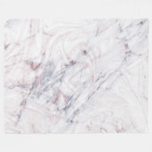 aanraking met Roos White Grey Marble Swirl Chic Tr Fleece Deken (Voorkant (Horizontaal))