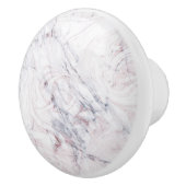 aanraking met Roos White Grey Marble Swirl Chic Tr Keramische Knop (Rechts)