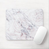 aanraking met Roos White Grey Marble Swirl Chic Tr Muismat (Met muis)