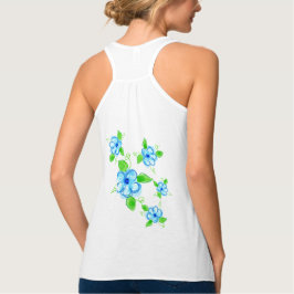 aanraking van blauw tanktop