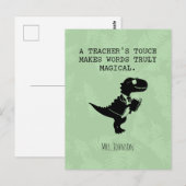 Aanraking van de leraar maakt woorden werkelijk ma briefkaart (Voorkant / Achterkant)