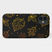 Aanraking van elegante koperbladeren op zwart Case-Mate iPhone case (Achterkant (horizontaal))