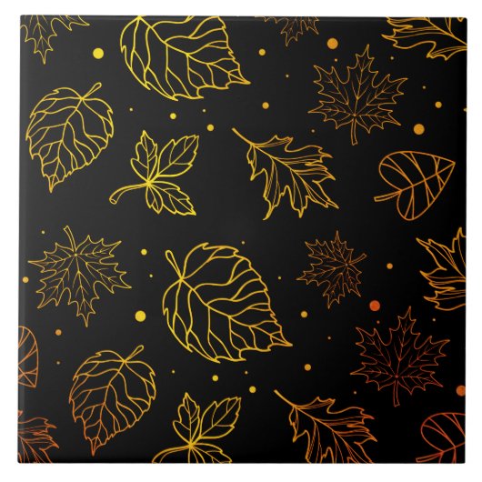 Aanraking van elegante koperbladeren op zwart tegeltje (Voorkant)