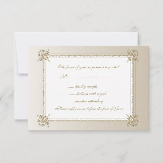 Aanraking van goud RSVP kaartje (Voorkant)