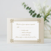 Aanraking van goud RSVP kaartje (Staand voorkant)
