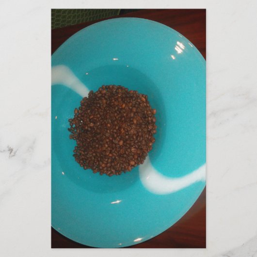 Aanraking van het Zee: een cyaan kom koffie Briefpapier (Voorkant)