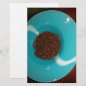 Aanraking van het Zee: een cyaan kom koffie Briefpapier (Voorkant / Achterkant)