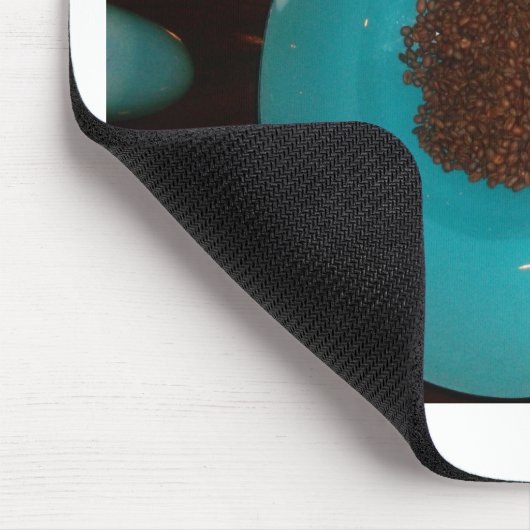 Aanraking van het Zee: een cyaan kom koffie Muismat (Hoek)