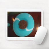 Aanraking van het Zee: een cyaan kom koffie Muismat (Met muis)