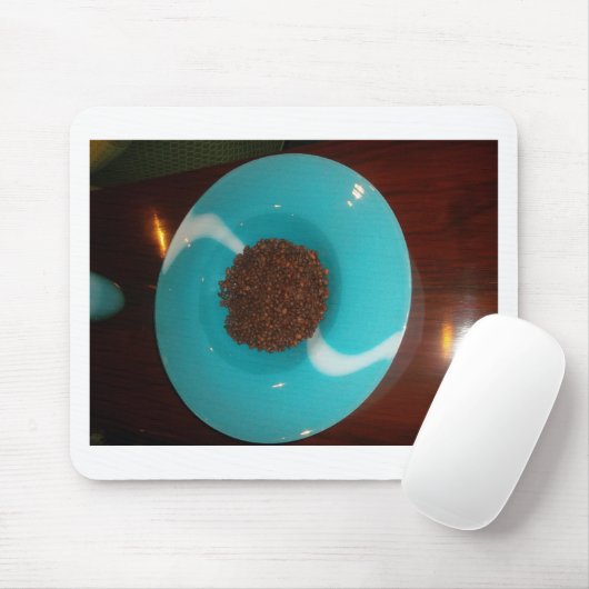 Aanraking van het Zee: een cyaan kom koffie Muismat (Met muis)