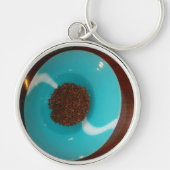 Aanraking van het Zee: een cyaan kom koffie Sleutelhanger (Voorkant)