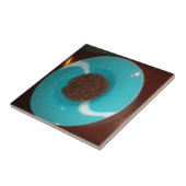 Aanraking van het Zee: een cyaan kom koffie Tegeltje (Zijkant)