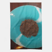 Aanraking van het Zee: een cyaan kom koffie Theedoek (Verticaal)