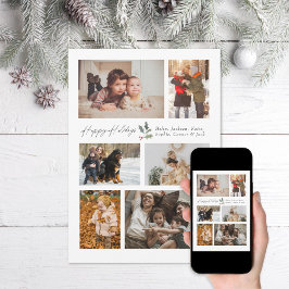 Aanraking van Holly Minimal Fotocollage Happy Feestdagenkaart