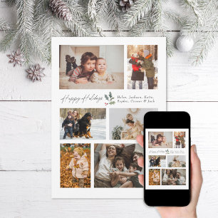 Aanraking van Holly Minimal Fotocollage Happy Feestdagenkaart