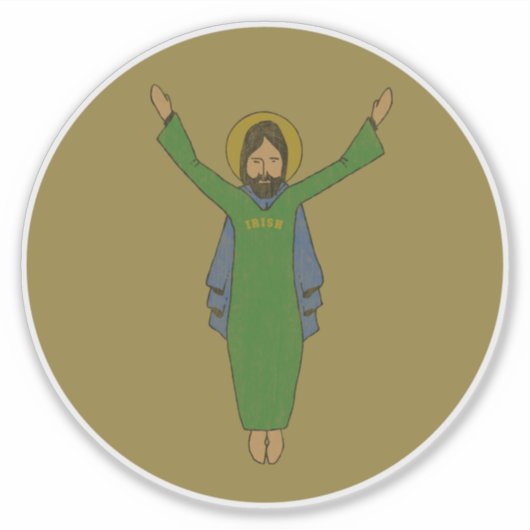 Aanraking van Jezus  vervormd goud Sticker (Voorkant)