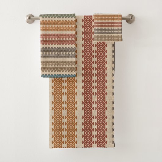 Aanraking van kleurenpatroon bad handdoek (Insitu)