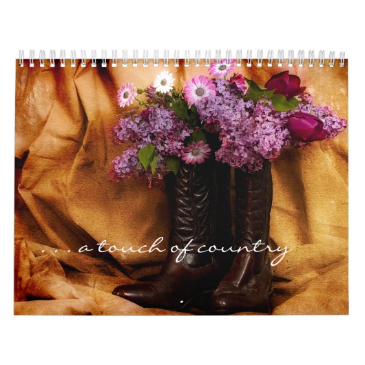 Aanraking van landkalender-bloemen in laarzen kalender (Hoes)