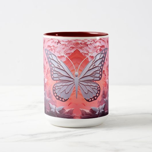 Aanraking van Natuur in elke slok: 3D Vlinder Mok (Center)