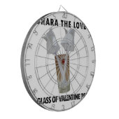 Aanraking van Romance: een vreedzame Valentijnsdag Dartbord (Voorkant Links)