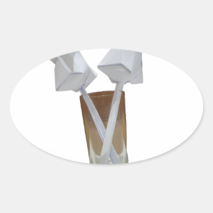 Aanraking van Romance: een vreedzame Valentijnsdag Ovale Sticker